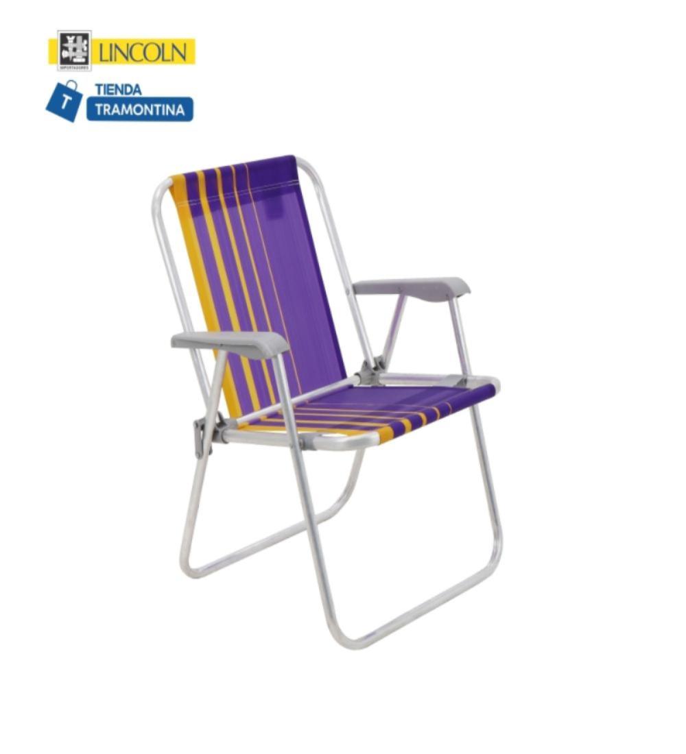 SILLA PLEGABLE ALTA DE ALUMINIO TRAMONTINA SAMOA LILA